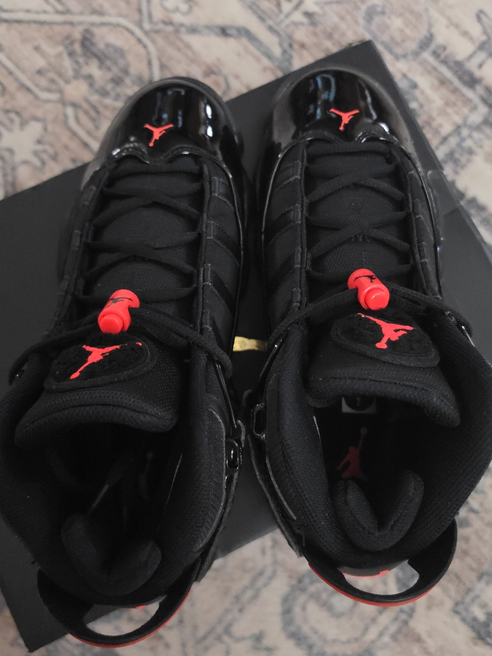 New Jordan 6 Ring Men’s Size 7 High-Top Sneakers in Black with Red Accents - Picture 3 of 10